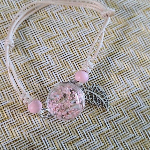 Glass Ball Dried Dandelion Bracelets Ceramic  Hand - Picture 1 of 1